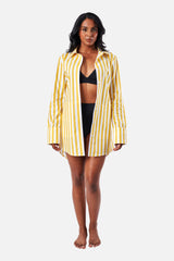 UNE PIECE-Beach Shirt Dress HAMPTONS STRIPE YELLOW