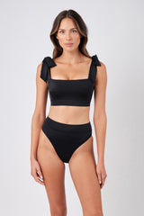 UNE PIECE-Classic Square Neck Bikini Bralette BLACK