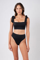 UNE PIECE-Classic Square Neck Bikini Bralette BLACK