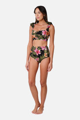 UNE PIECE-Classic Square Neck Bikini Bralette CRESCENT BLOOMS