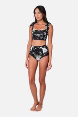 UNE PIECE-Classic Square Neck Bikini Bralette LONDON BOTANICAL BLACK