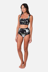 UNE PIECE-Classic Square Neck Bikini Bralette LONDON BOTANICAL BLACK