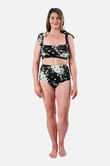 UNE PIECE-Classic Square Neck Bikini Bralette LONDON BOTANICAL BLACK