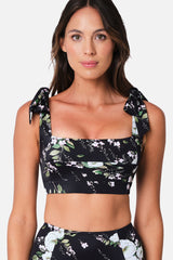 UNE PIECE-Classic Square Neck Bikini Bralette LONDON BOTANICAL BLACK