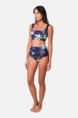 UNE PIECE-Classic Square Neck Bikini Bralette LONDON BOTANICAL NAVY
