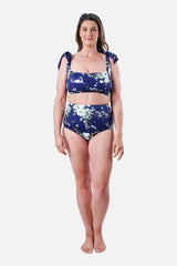 UNE PIECE-Classic Square Neck Bikini Bralette LONDON BOTANICAL NAVY