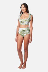 UNE PIECE-Classic Square Neck Bikini Bralette PALM WHITE