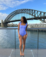 UNE PIECE-Classic Square Neck COBALT BLUE GINGHAM