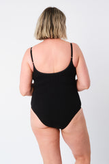 UNE PIECE-Crinkle Cut Scoop Maillot One Piece BLACK