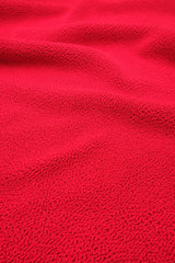 UNE PIECE-Crinkle Cut V-Neck One Piece with Ring RED