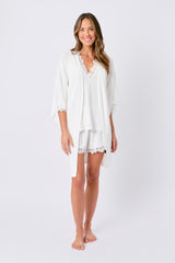 UNE PIECE-Lace Trim Cami + Shorts Sleep Pyjama Set IVORY