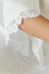 UNE PIECE-Lace Trim Modal Robe IVORY