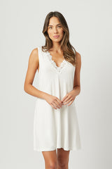 UNE PIECE-Lace Trim V-Neck Nightie IVORY