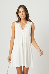 UNE PIECE-Lace Trim V-Neck Nightie IVORY