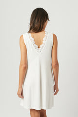 UNE PIECE-Lace Trim V-Neck Nightie IVORY