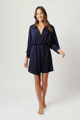 UNE PIECE-Lace Trim V-Neck Nightie NAVY