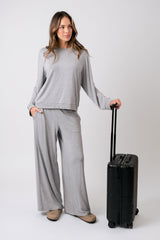 UNE PIECE-Lounge Long Sleeve Crew Neck Top GREY MARLE