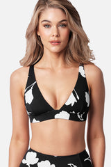 UNE PIECE-Never Say Never Bikini Bralette MAGNOLIA SILHOUETTE BLACK