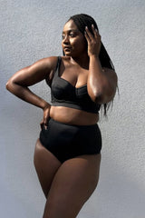 UNE PIECE-Original Bustier Balconette Bikini Bralette BLACK