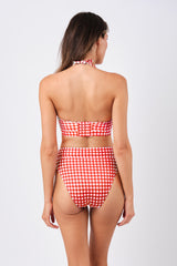 UNE PIECE-Original Bustier Balconette Bikini Bralette RED GINGHAM