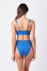 UNE PIECE-Original Bustier Balconette Bikini Bralette SKY BLUE TEXTURE