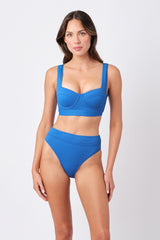 UNE PIECE-Original Bustier Balconette Bikini Bralette SKY BLUE TEXTURE