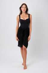 UNE PIECE-Original Bustier Balconette One Piece BLACK TEXTURE