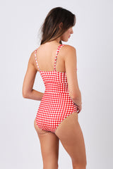 UNE PIECE-Original Bustier Balconette One Piece RED GINGHAM