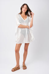 UNE PIECE-Scalloped Lace Kaftan WHITE
