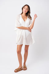 UNE PIECE-Scalloped Lace Kaftan WHITE