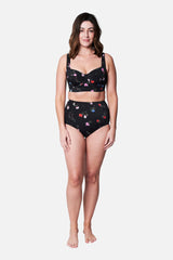 UNE PIECE-Never Say Never High-Waisted Bikini Bottom HAWTHORN BLACK