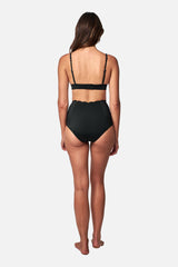 UNE PIECE-Scalloped Never Say Never Bikini Bralette BLACK