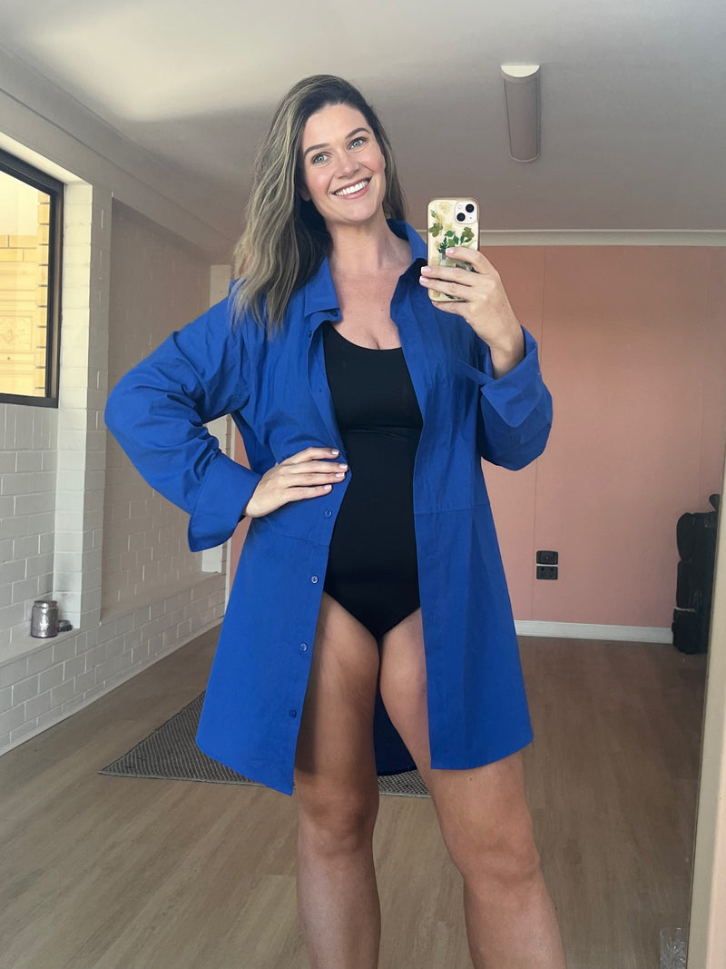 UNE PIECE-Beach Shirt Dress COBALT BLUE