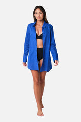 UNE PIECE-Beach Shirt Dress COBALT BLUE