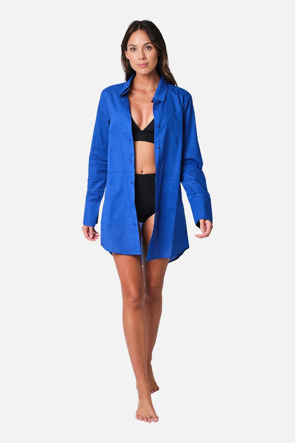 UNE PIECE-Beach Shirt Dress COBALT BLUE