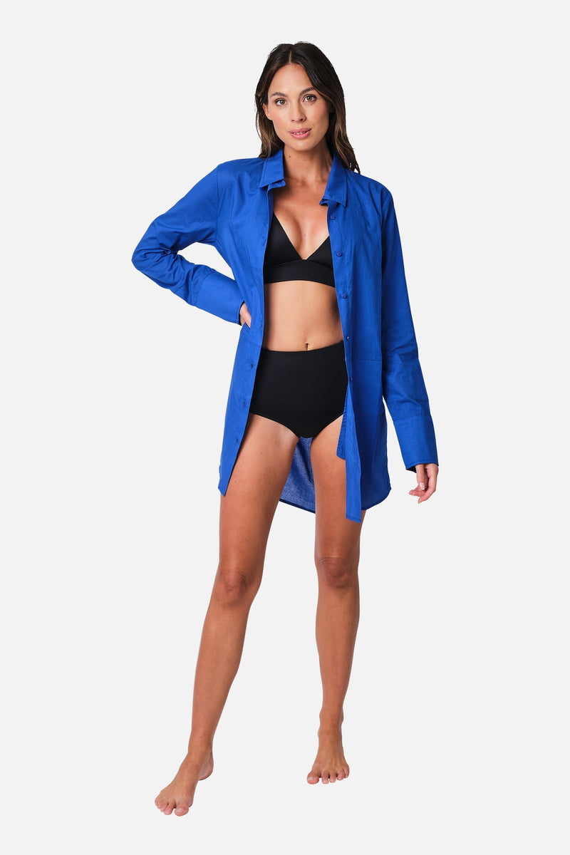 UNE PIECE-Beach Shirt Dress COBALT BLUE