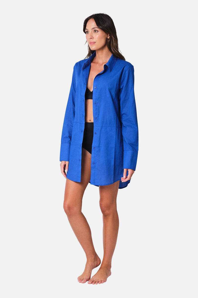UNE PIECE-Beach Shirt Dress COBALT BLUE