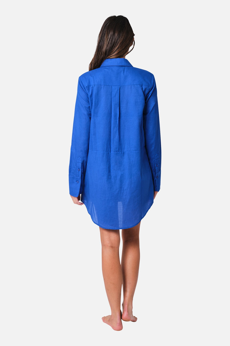 UNE PIECE-Beach Shirt Dress COBALT BLUE