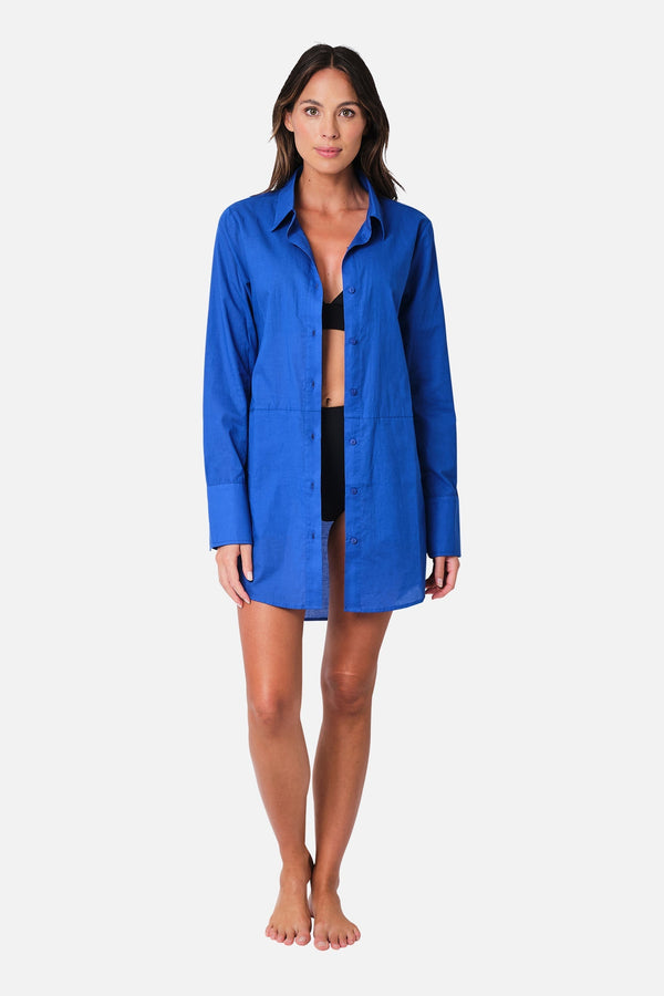 UNE PIECE-Beach Shirt Dress COBALT BLUE