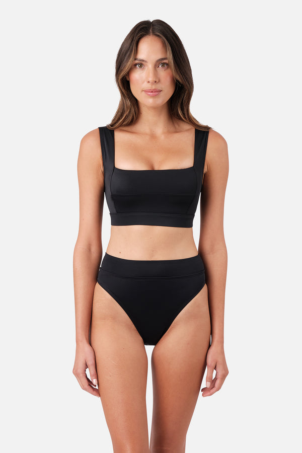 UNE PIECE-Classic Square Neck Bikini Bralette BLACK