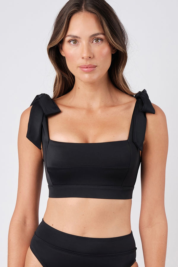 UNE PIECE-Classic Square Neck Bikini Bralette BLACK