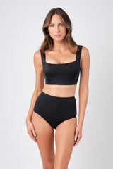UNE PIECE-Classic Square Neck Bikini Bralette BLACK