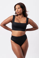 UNE PIECE-Classic Square Neck Bikini Bralette BLACK