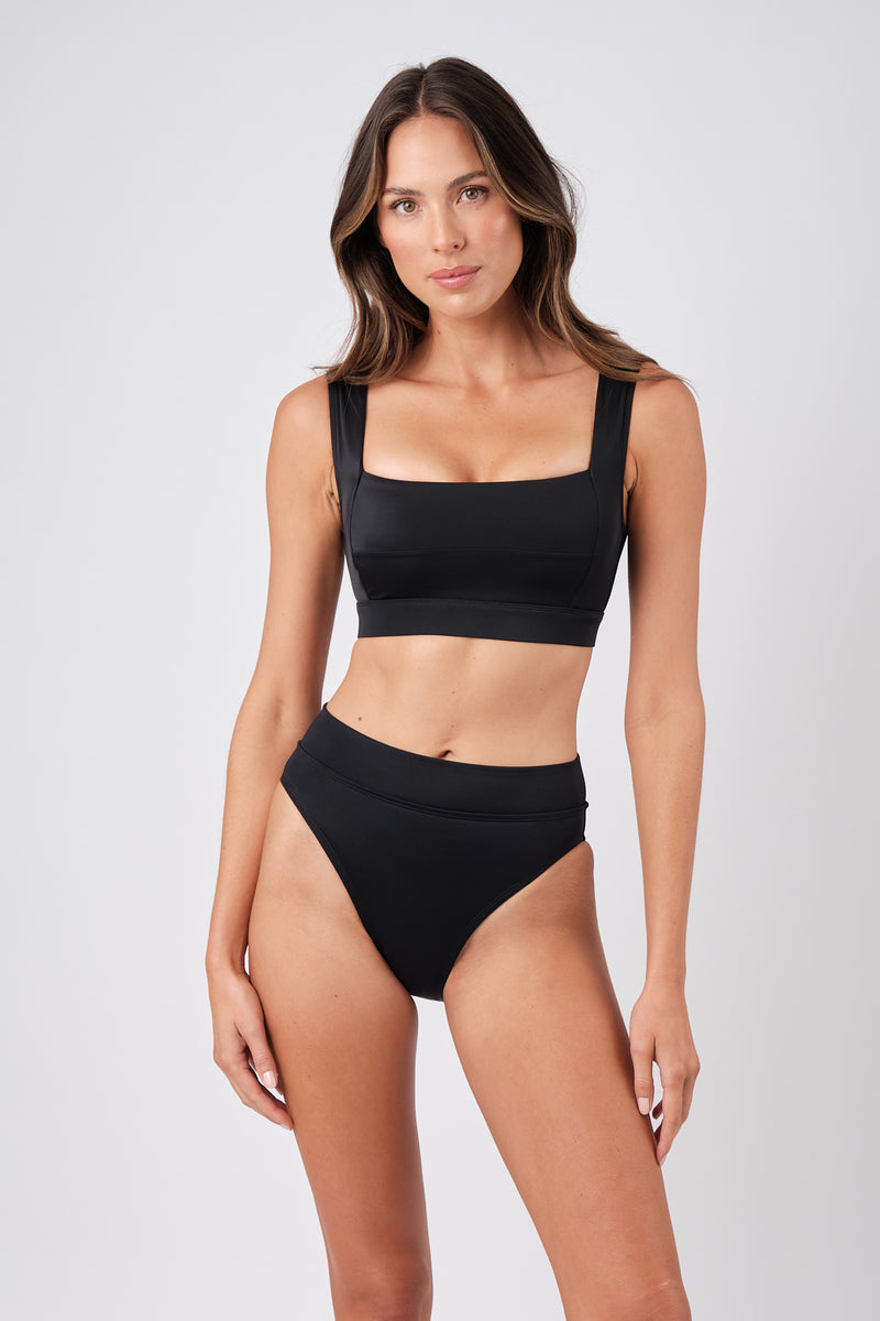 UNE PIECE-Classic Square Neck Bikini Bralette BLACK