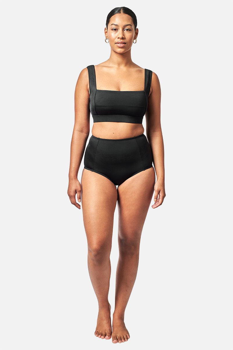 UNE PIECE-Classic Square Neck Bikini Bralette BLACK