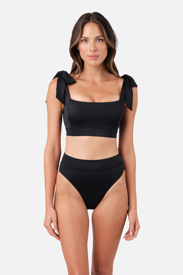 UNE PIECE-Classic Square Neck Bikini Bralette BLACK