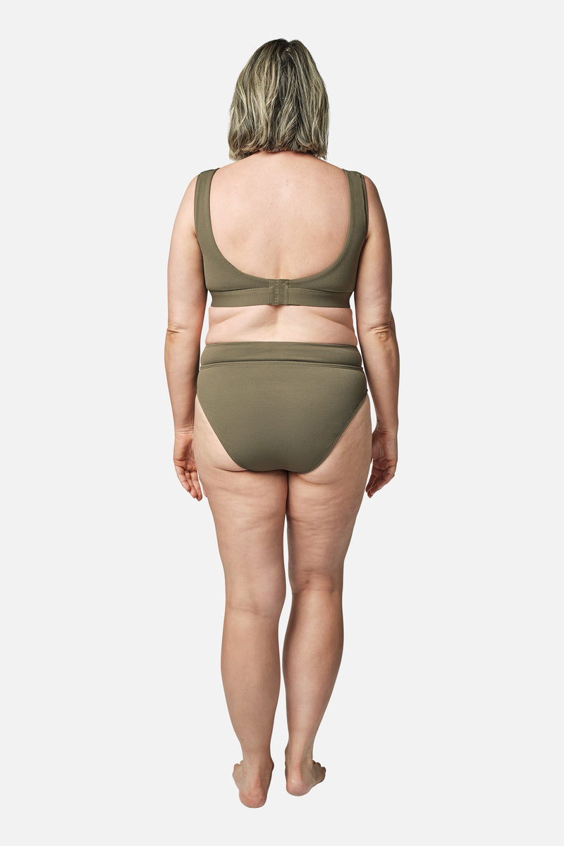 UNE PIECE-Classic Square Neck Bikini Bralette KHAKI TEXTURE