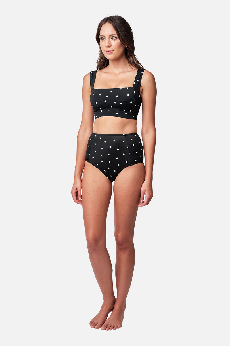 UNE PIECE-Classic Square Neck Bikini Bralette POLKA NOIR