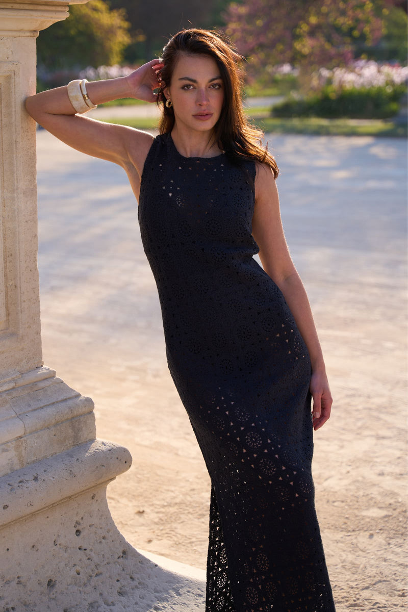 Crochet Dress BLACK – UNE PIECE LB