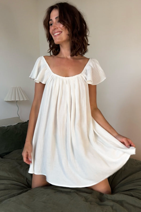 UNE PIECE-Ethereal Frill Nightie WHITE